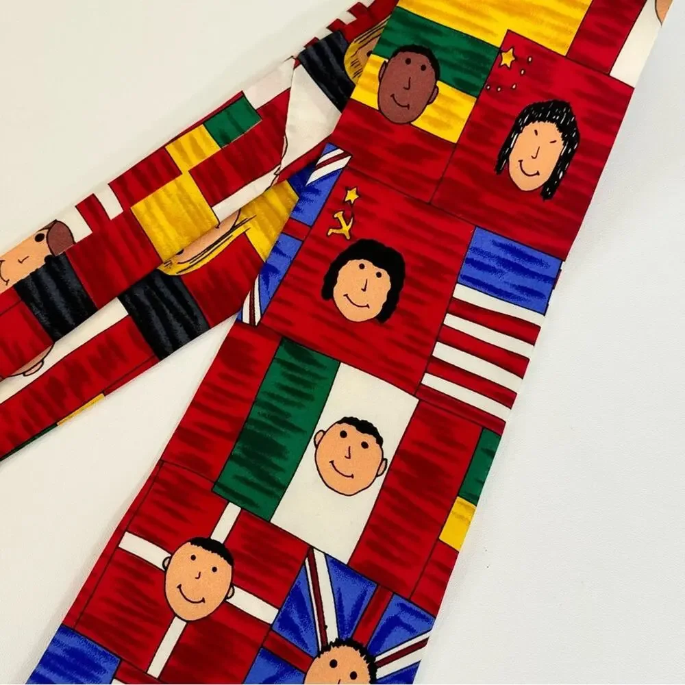 Save The Children Tom-Age 15 Children Of The World Silk Tie Multi‎ Mens One Size
